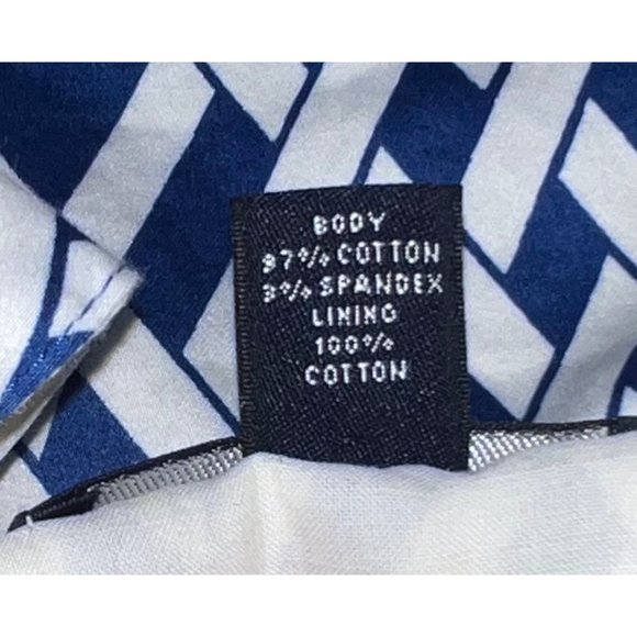 Lands’ End Women’s Navy Blue Sleeveless Geometric Pattern Dress Size 8 Petite - Picture 5 of 5